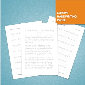 Handwriting Practice I Stood Yesterday I Can Stand Today by Dorothy Dix Cursive Speed Loops, NSW Foundation Font