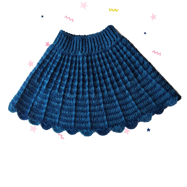 Cute Crochet Faux Pleated Skirt Pattern for Baby, Toddler and Adult