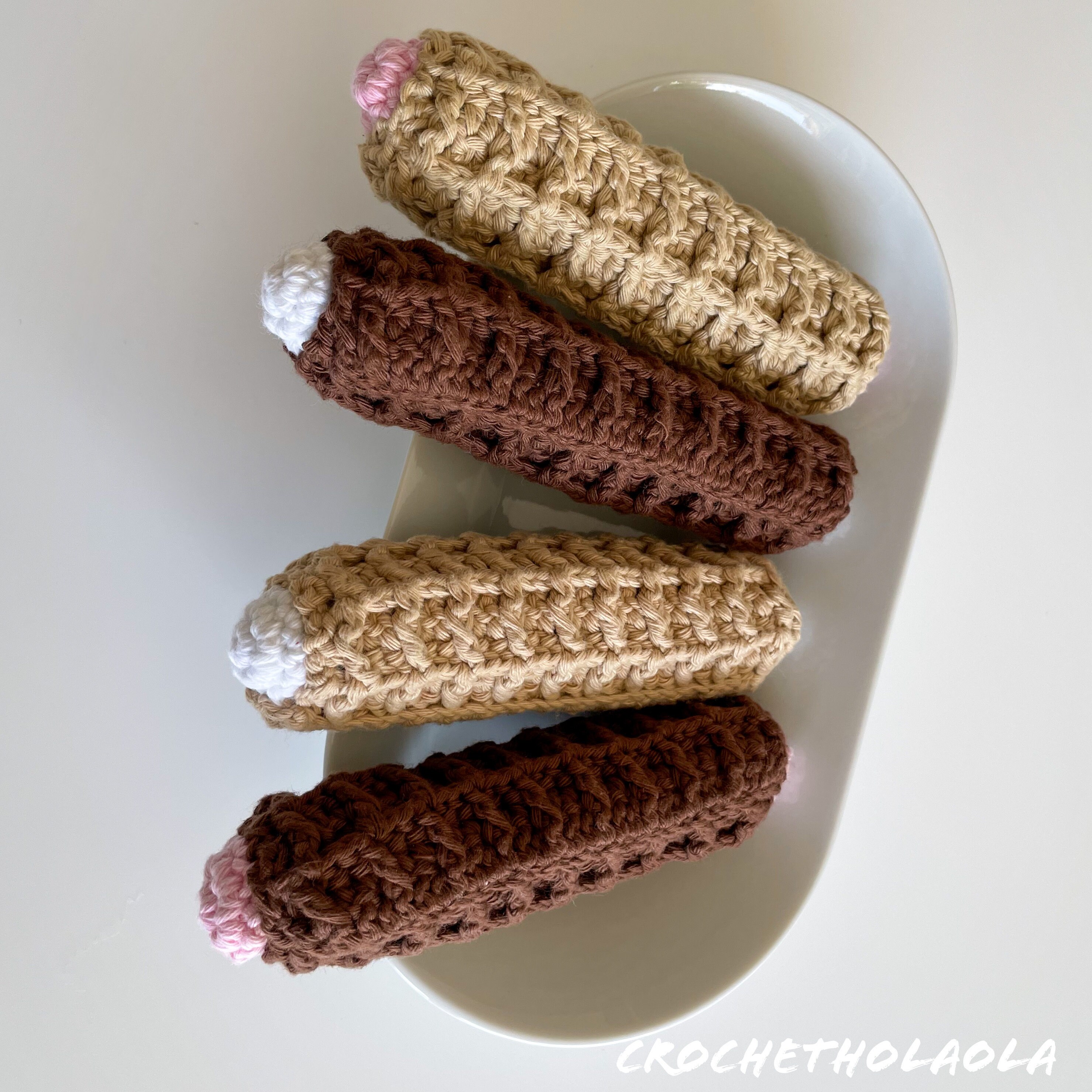 Chocolate Waffle Roll with Cream crochet food handmade toy Etsy