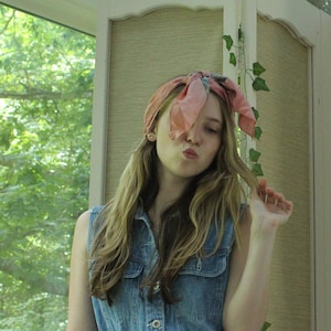 Vintage 1970&#39;s Liberty Of London Scarf, Vintage 70&#39;s Women&#39;s Pink Aztec Scarves, 70&#39;s Women&#39;s Hippie Pink Retro Flower Scarf, Floral Scarf