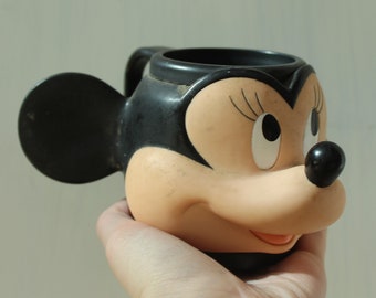 vintage 1990s Minnie mouse mug cup child children Walt Disney plastic handle ear Disney world souvenir gift 90s Mickey mouse cup toy mini