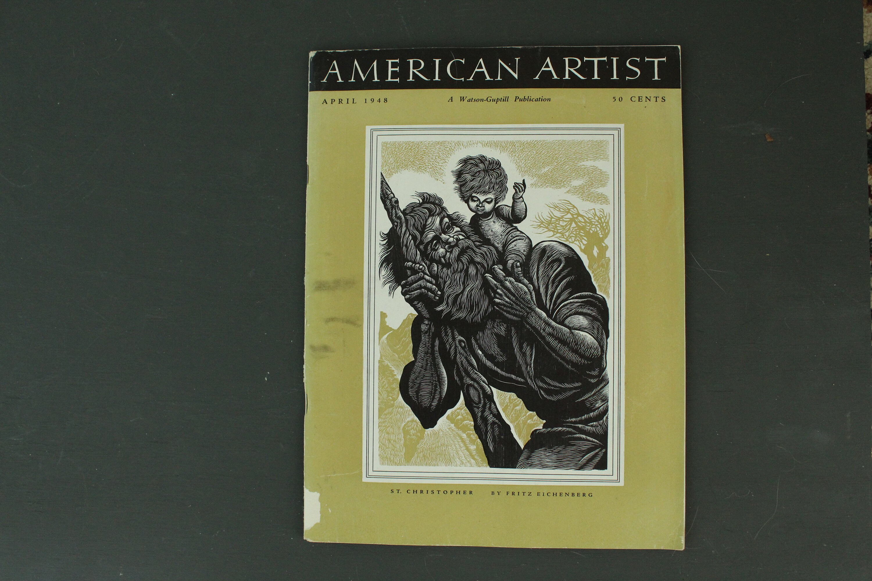 Vintage 1948 "American Artist" Magazine, Vintage 1940's Art Magazine, American Artist Publication Booklet, Art Ad Artist Biography Magazine