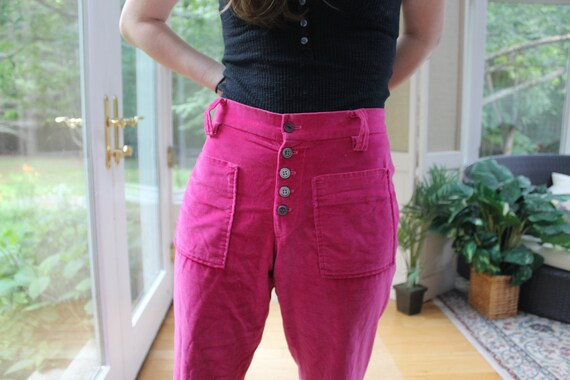 Pink velvet store bell bottoms