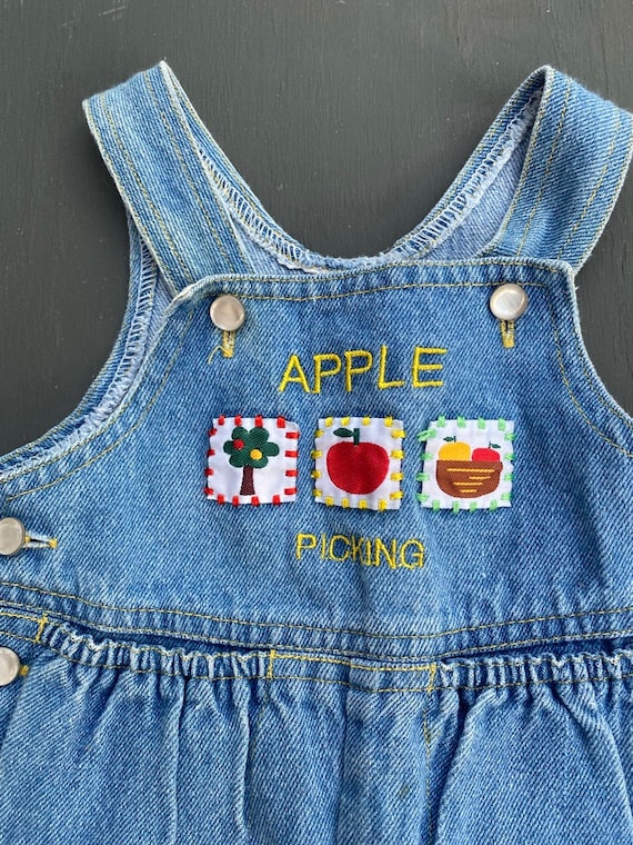 vintage 1980 blue denim jean overall apple pickin… - image 4