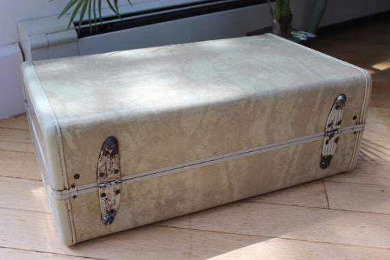 Vintage Marble Samsonite Suitcase, Vintage Tan Tr… - image 6