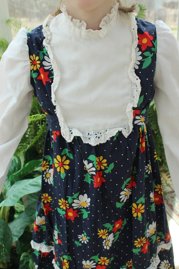 Vintage 1970's Little Girls Kidax Prairie Dress, … - image 3