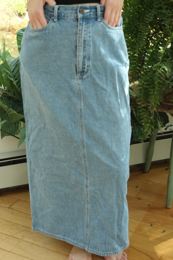 Vintage Long Denim Skirt, Vintage Women's Size X-… - image 6