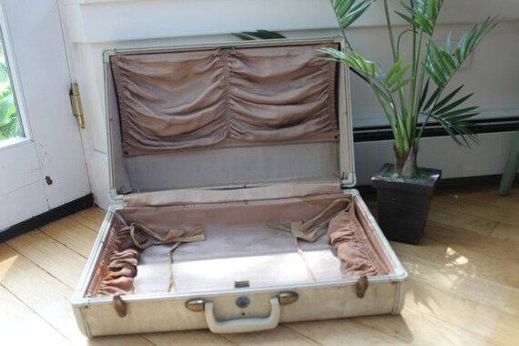 Vintage Marble Samsonite Suitcase, Vintage Tan Tr… - image 9