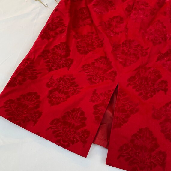 vintage 1990s red velvet mini skirt 90 women size… - image 6