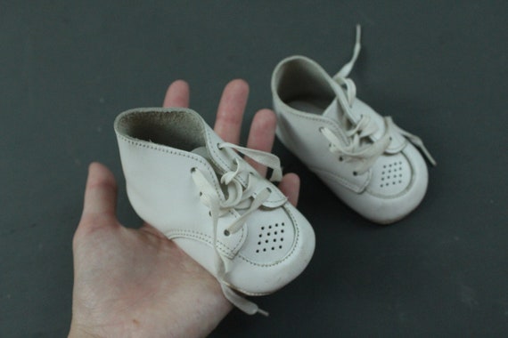 vintage mini 1970s white leather sneaker baby chi… - image 10