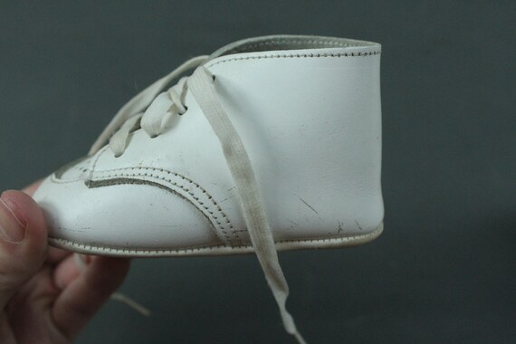 vintage mini 1970s white leather sneaker baby chi… - image 8