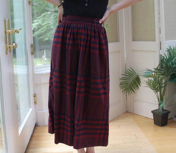 Vintage 1970's Red Wool Skirt, Vintage Pleated St… - image 3