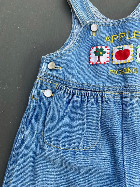 vintage 1980 blue denim jean overall apple pickin… - image 5
