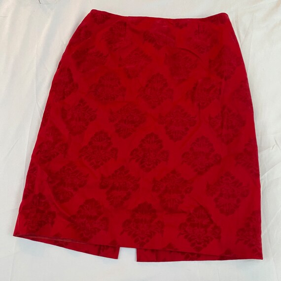 vintage 1990s red velvet mini skirt 90 women size… - image 2