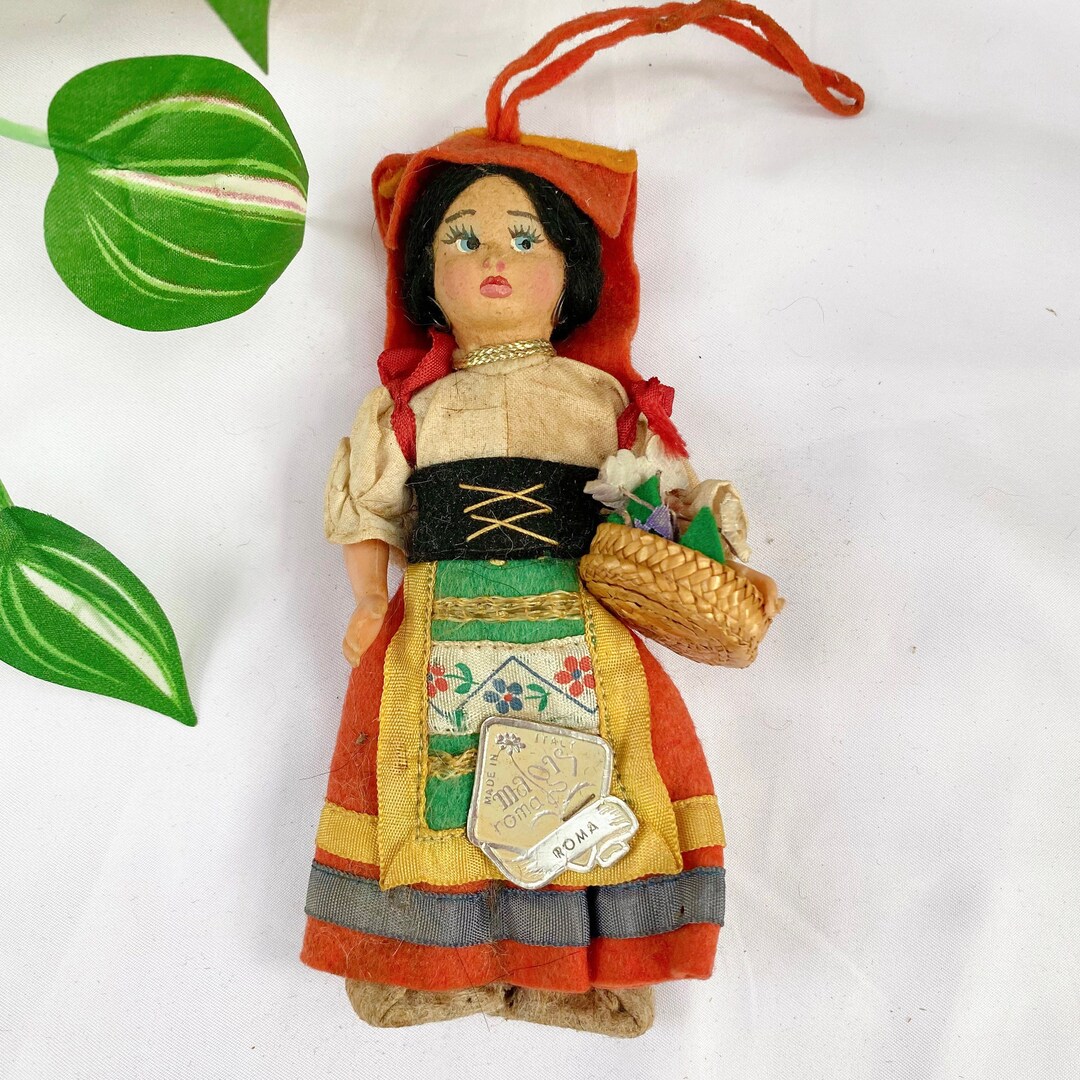 Vintage Collectible Made in Italy Cloth Doll Ornament 1960s 60s Italian ...