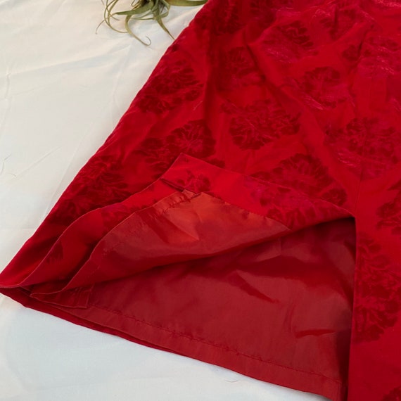 vintage 1990s red velvet mini skirt 90 women size… - image 8