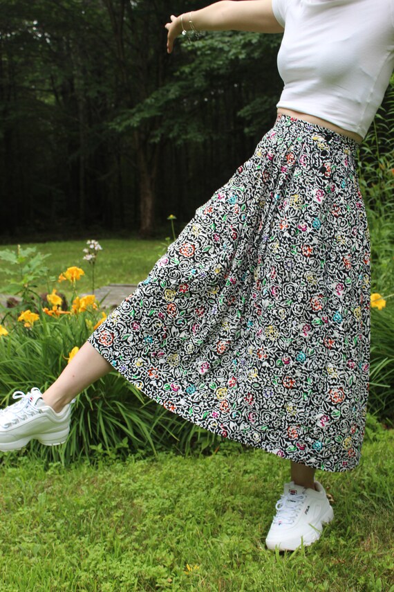 Vintage 1980's Midi Skirt, Women's Petite Small, F