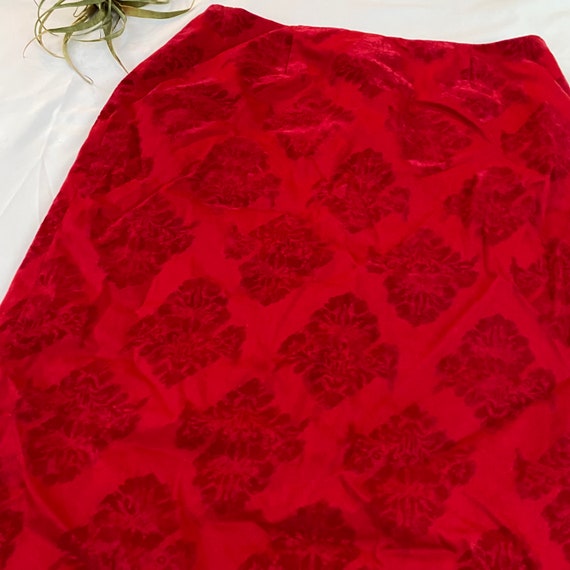 vintage 1990s red velvet mini skirt 90 women size… - image 3