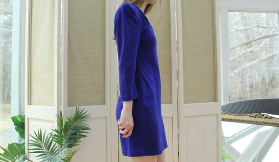 Vintage Blue 1980's Knit Mini Dress, Vintage Long… - image 5