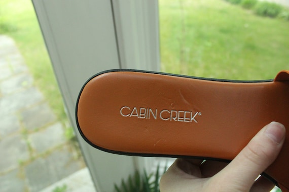 Vintage 1990's Cabin Creek Orange Platform Sandal… - image 7