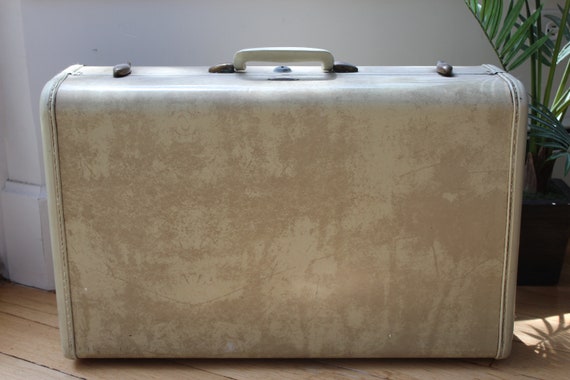 Vintage Marble Samsonite Suitcase, Vintage Tan Tr… - image 2