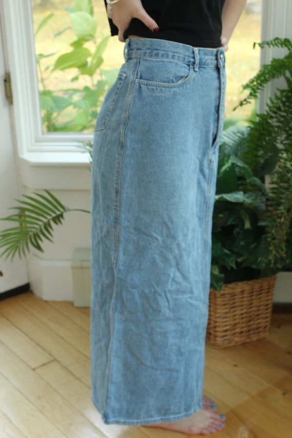 Vintage Long Denim Skirt, Vintage Women's Size X-… - image 3