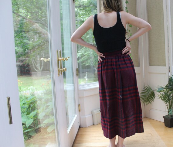 Vintage 1970's Red Wool Skirt, Vintage Pleated St… - image 5