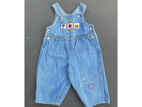 vintage 1980 blue denim jean overall apple pickin… - image 2