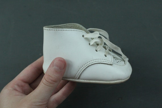 vintage mini 1970s white leather sneaker baby chi… - image 6