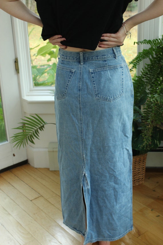 Vintage Long Denim Skirt, Vintage Women's Size X-… - image 4