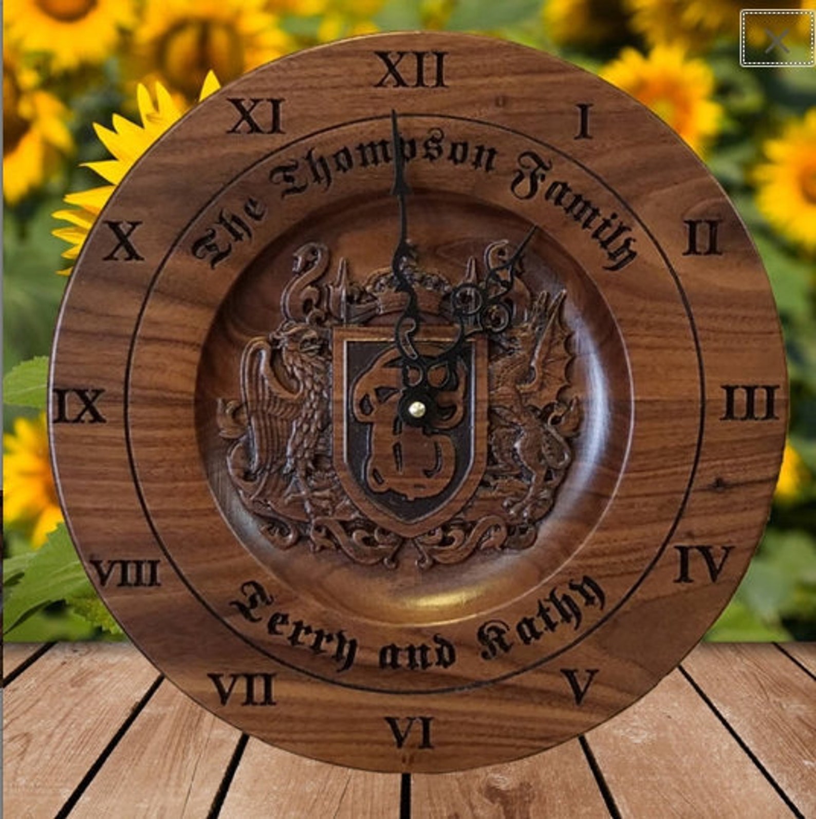 Personalized Wedding Couple Gift Wood Clock Personalized Etsy