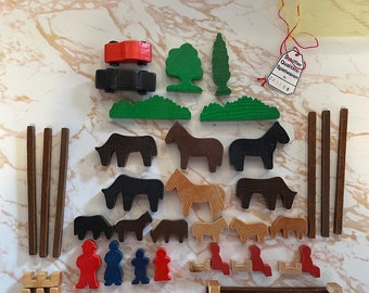 Vintage German wooden farm set
