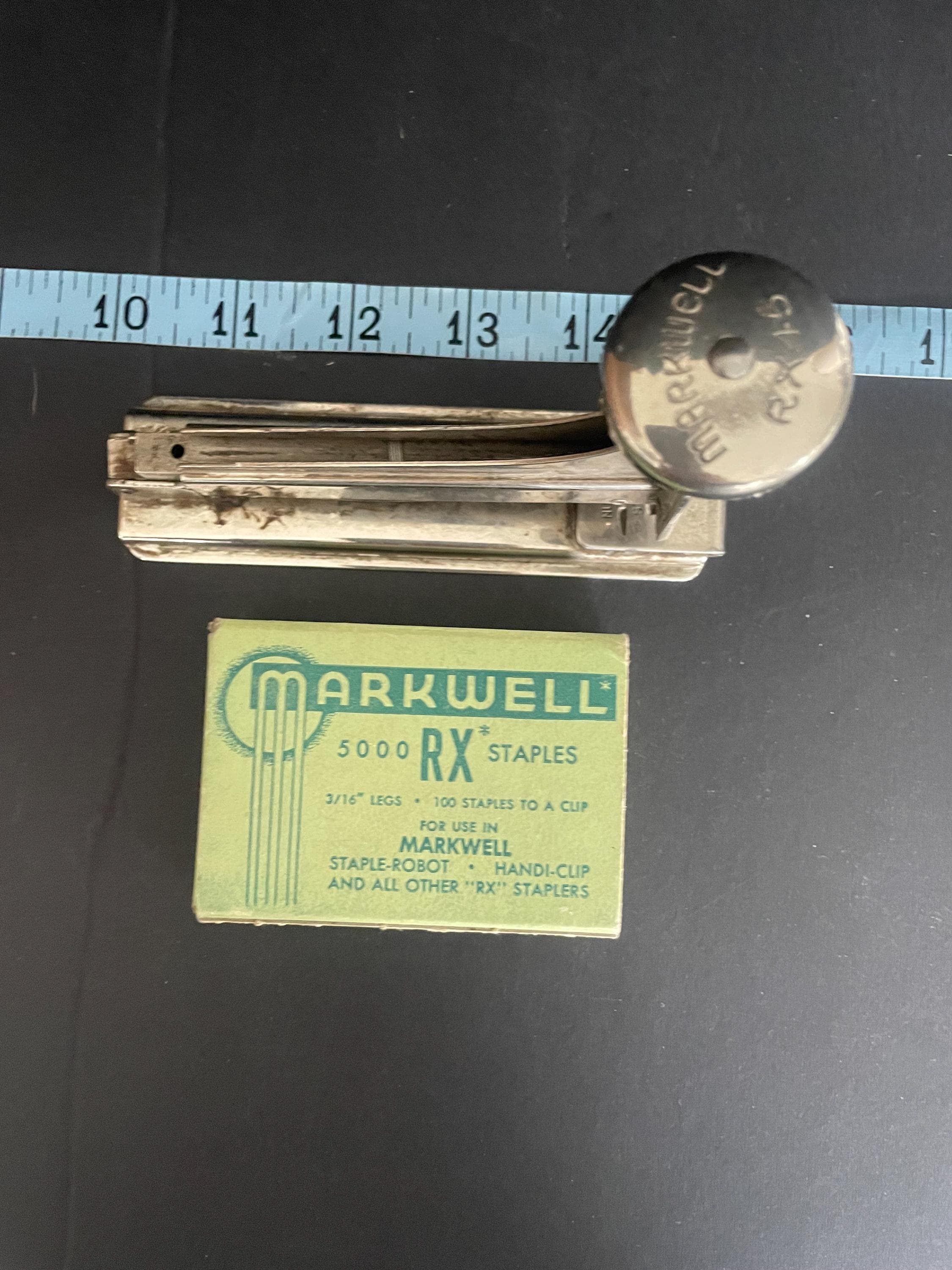 アンティークのマークウェル製ホッチキスとホッチキス針 - Etsy 日本