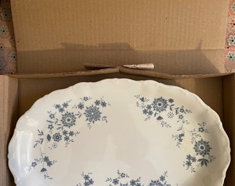 Vintage Seltmann Weiden Christina Small Oval Platter Bavarian Blue
