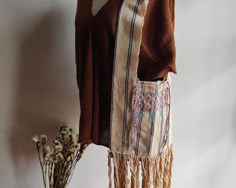 Traditional Hill Tribe handwoven handspun cotton shoulder bag "Yam" from Thailand