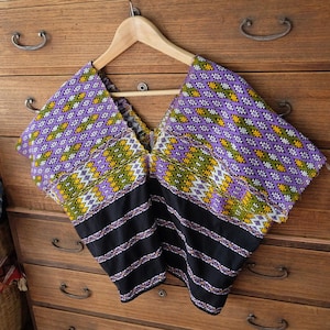 haut bohème traditionnel tissé à la main pour femmes de la tribu Karen vintage, chemisier hippie.