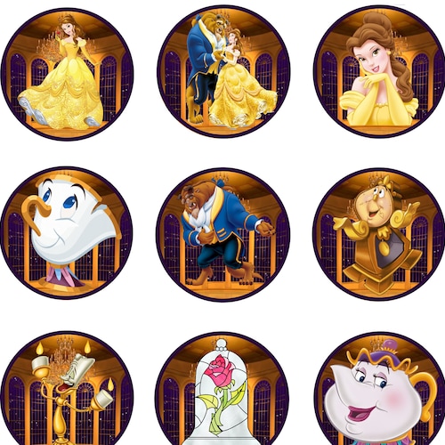 Beauty and the Beast Cupcake Toppers Beauty &amp; the Beast - Etsy