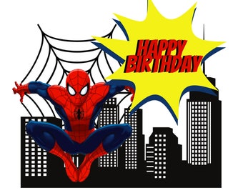 Spiderman Cake Topper Double Sided Cake Topper Spiderman - Etsy