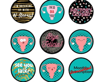 Hysterectomy Cupcake Toppers, Hysterectomy Party, Cupcake Toppers, Set of 12, Party Favor Tag, Digital Product, Printable, Instant Download