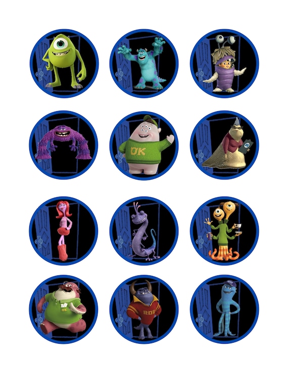 Monsters Inc. Cupcake Toppers Monsters Inc Birthday Monster Etsy UK