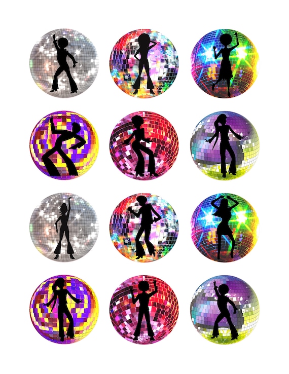 Disco Cupcake Toppers 70's Theme Disco Ball Birthday Music Etsy Canada
