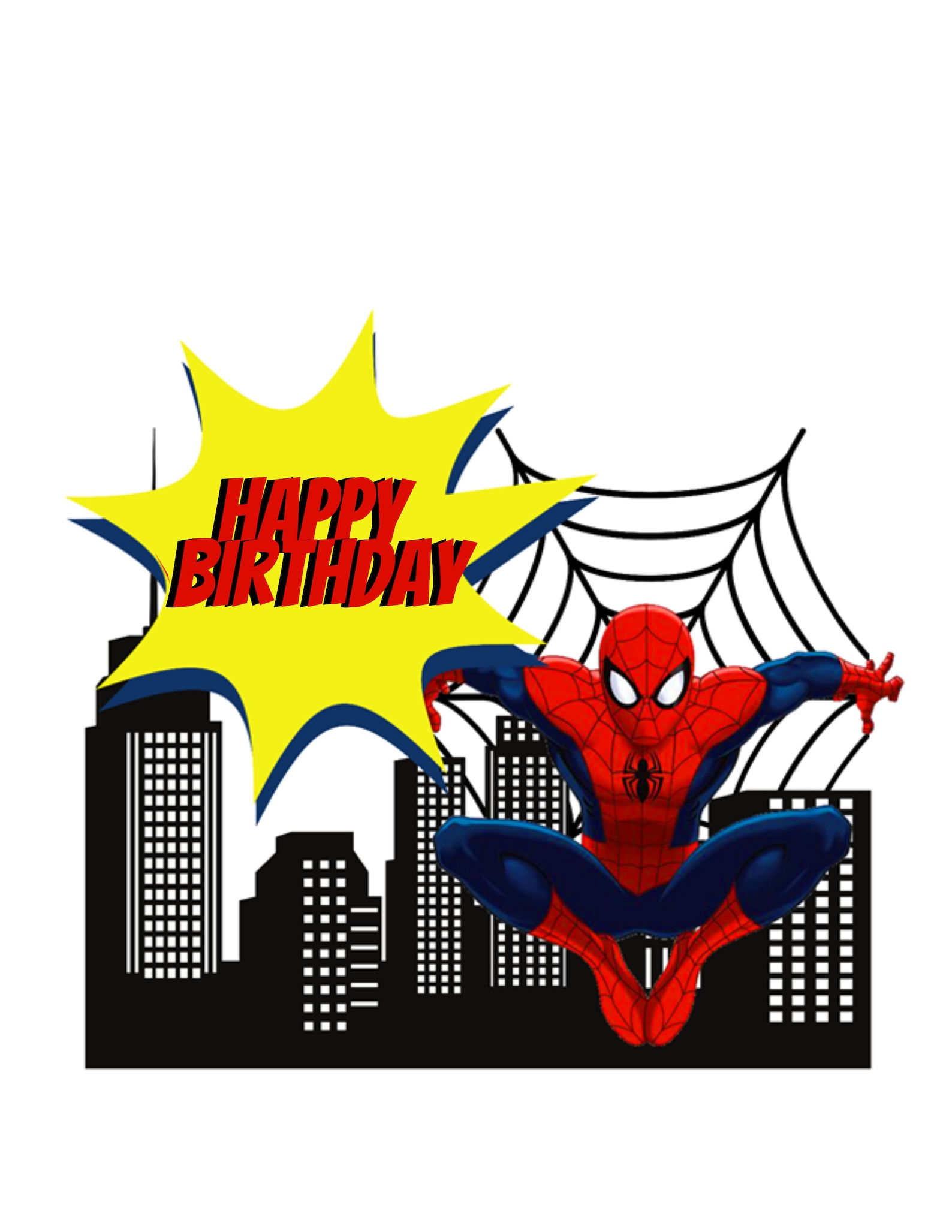 Spiderman Cake Topper Double Sided Cake Topper Spiderman Etsy UK