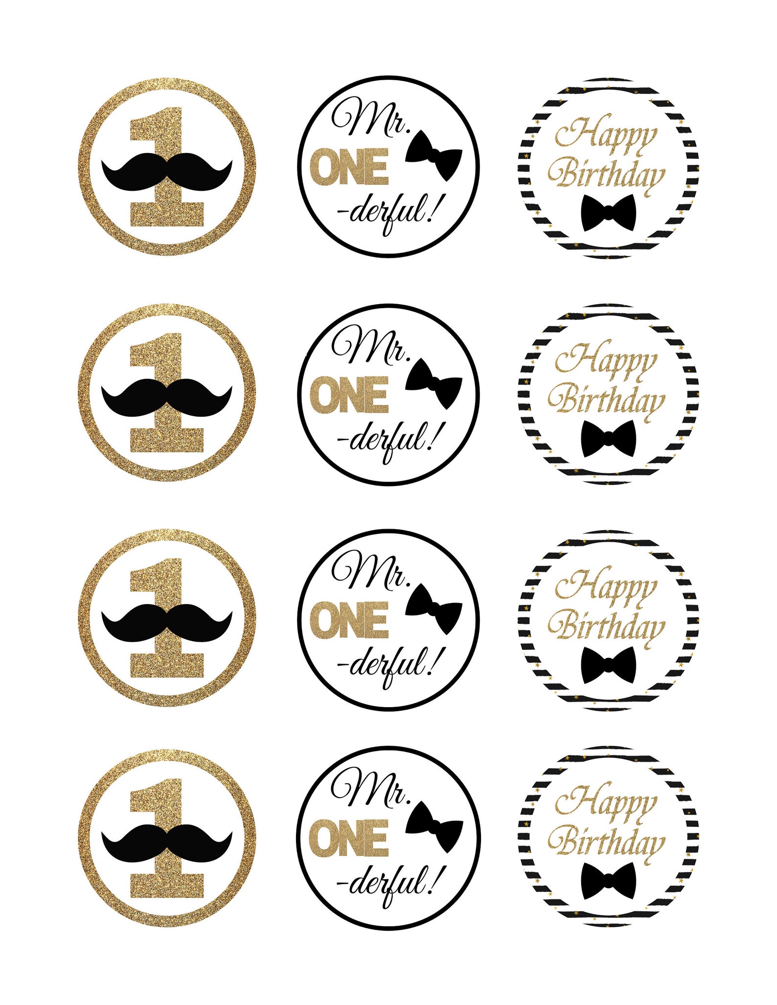 Mr. Onederful Cupcake Toppers Mr. Onederful Cupcake Etsy