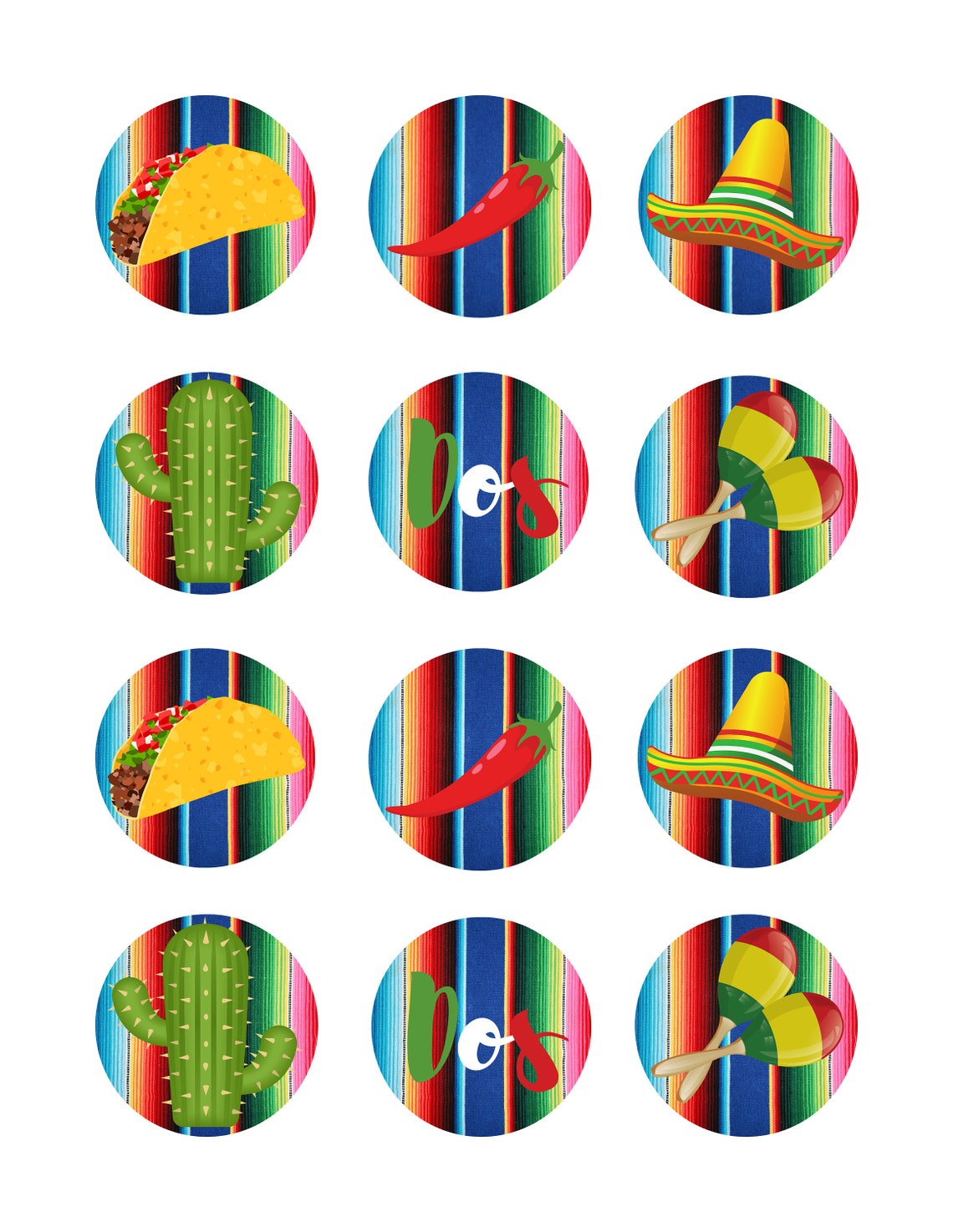 Taco TWOsday Cupcake Toppers 2nd Birthday Cupcake Toppers 2 Etsy