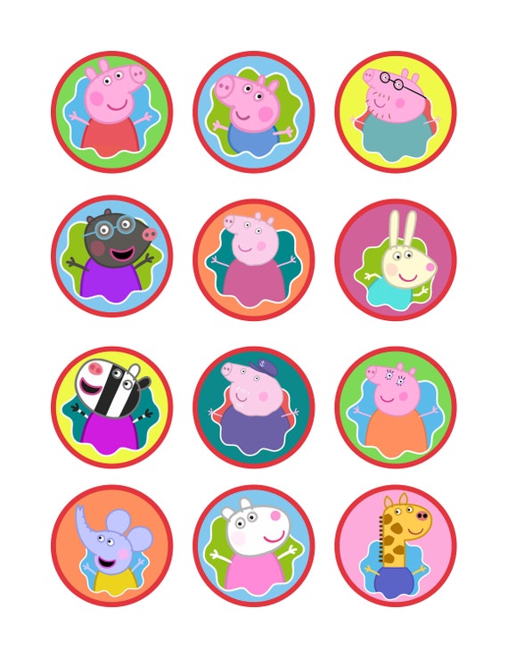 topper  Peppa pig birthday party, Peppa pig stickers, Peppa pig cake topper