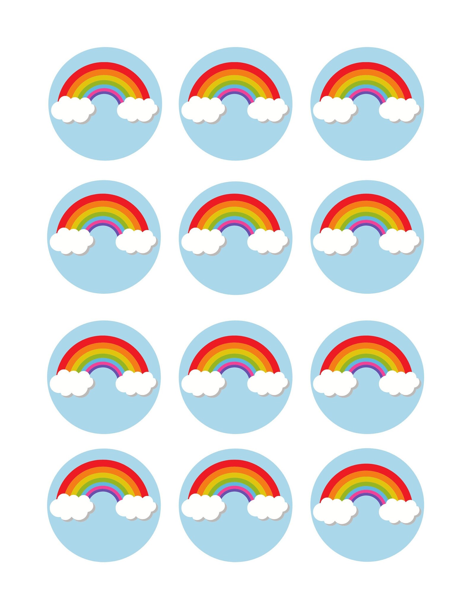 Rainbow Cupcake Toppers Rainbows Color Cupcake Toppers | Etsy