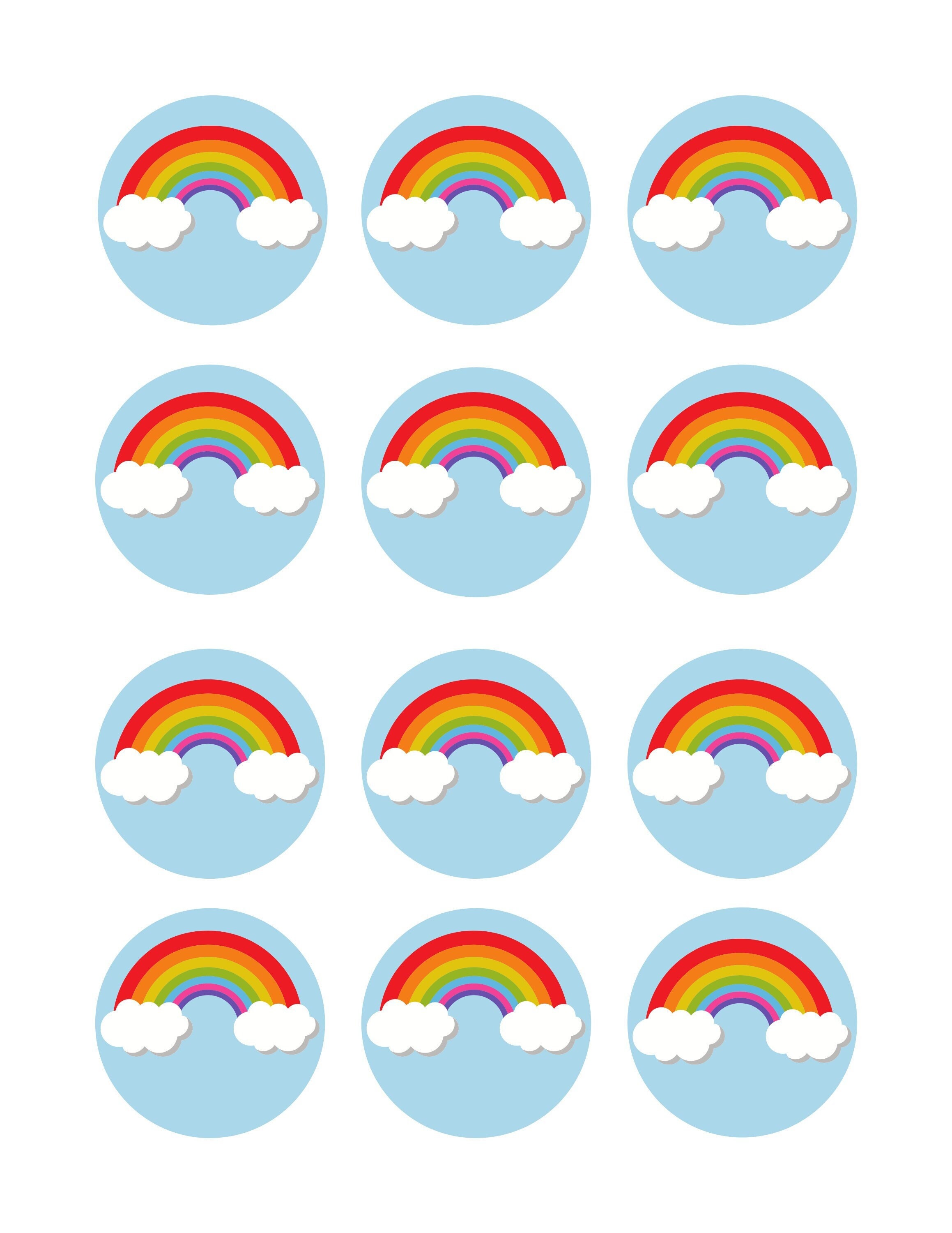 Rainbow Cupcake Toppers Rainbows Color Cupcake Toppers Etsy Australia