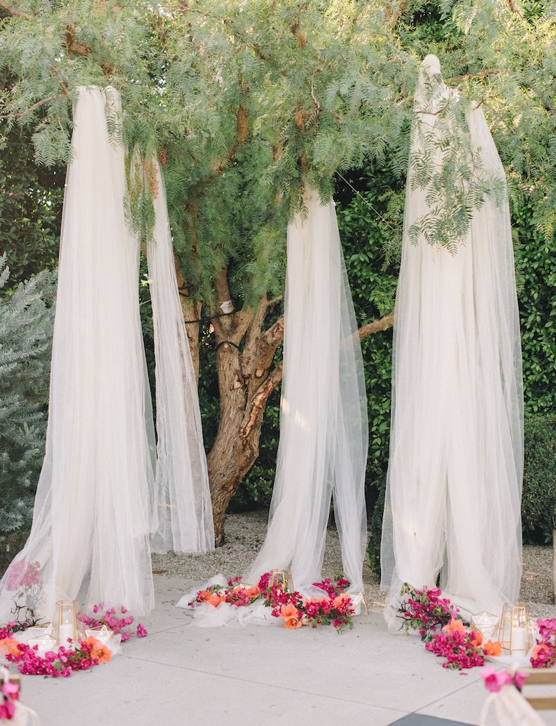 White Tulle Wedding Arbor Draping Fabric Sold in Sets of 10 Etsy