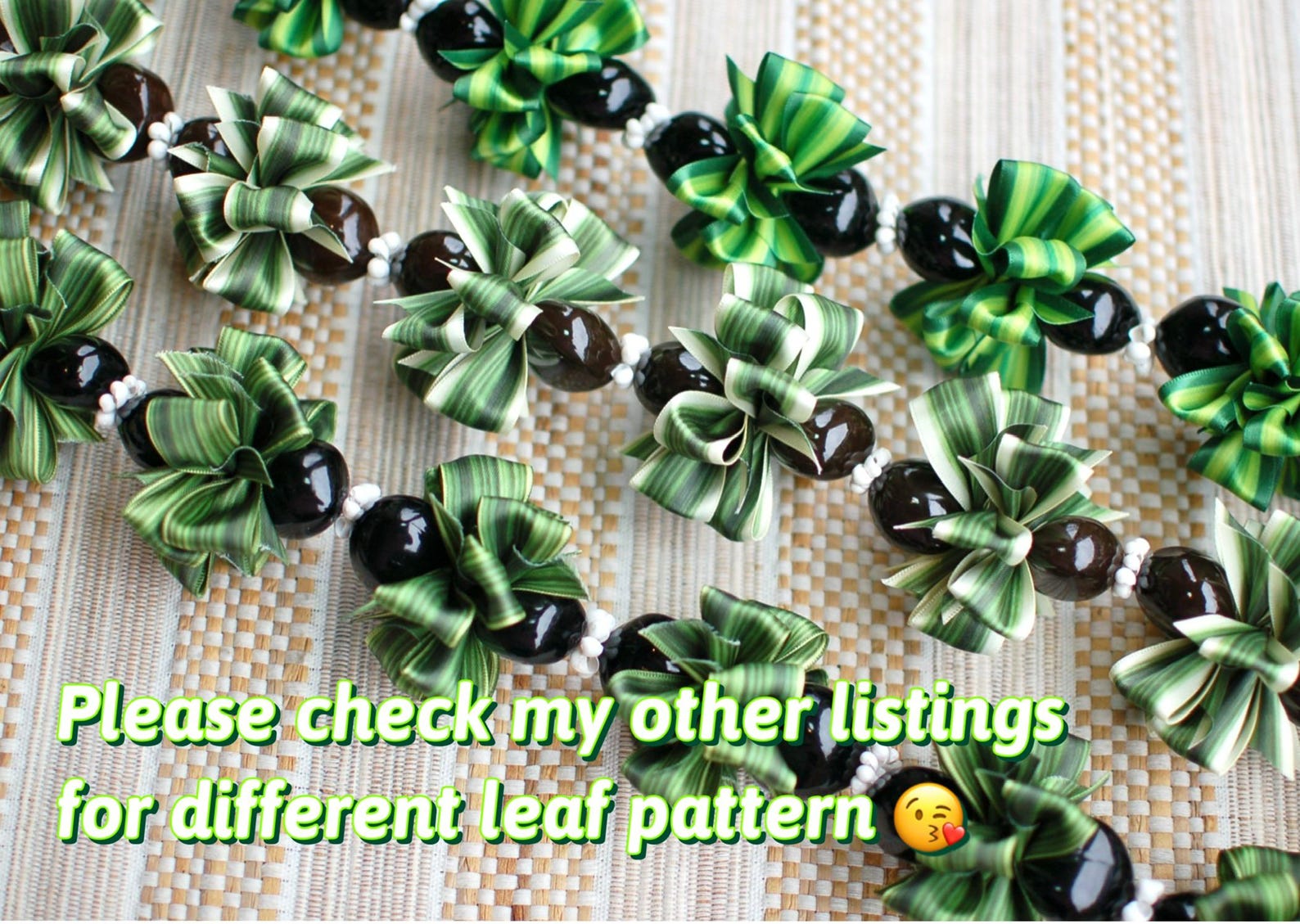 Shell Ribbon Lei DIY Song of India Ti Leaf Ribbon Lei Kit With Kukui Nuts and Shells ...