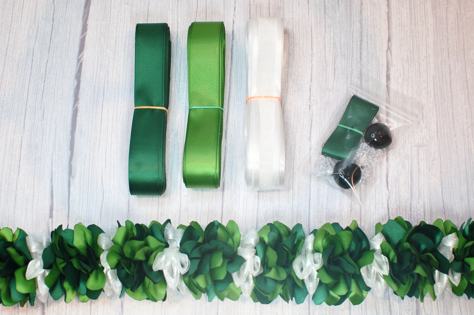 Do It Yourself Ribbons for Green Leaves Tuberose White Flower Ribbon ...